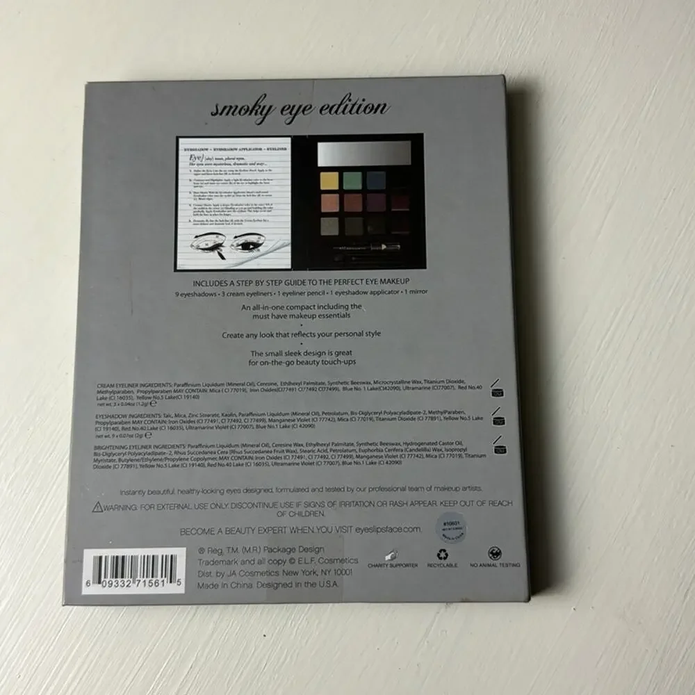 ELF Cosmetics Smoky Eye Shadow & Liner Palette   New in Package